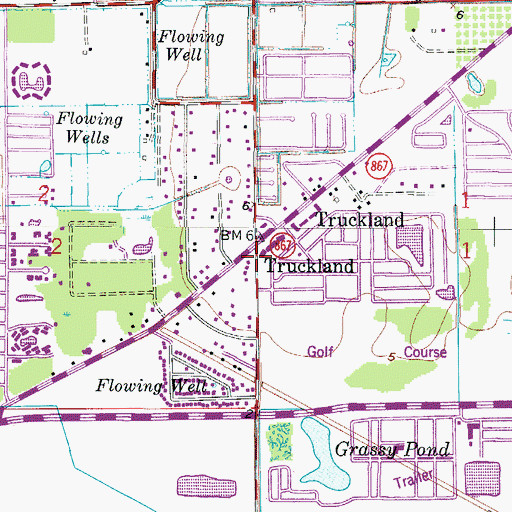 Topographic Map of Truckland, FL