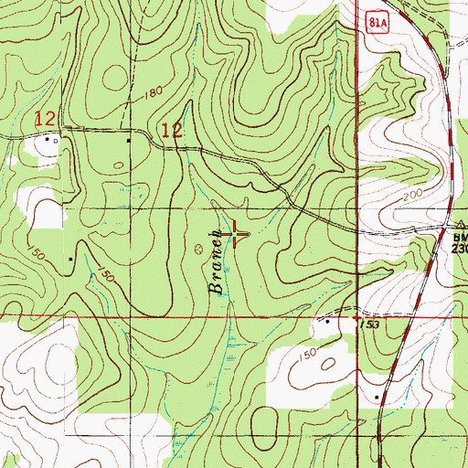 Topographic Map of Truett Branch, FL