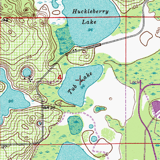 Topographic Map of Tub Lake, FL
