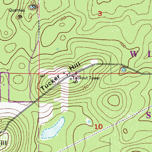 Topographic Map of Tucker Hill, FL