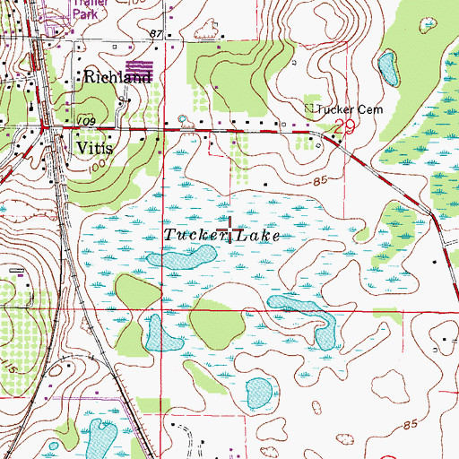 Topographic Map of Tucker Lake, FL
