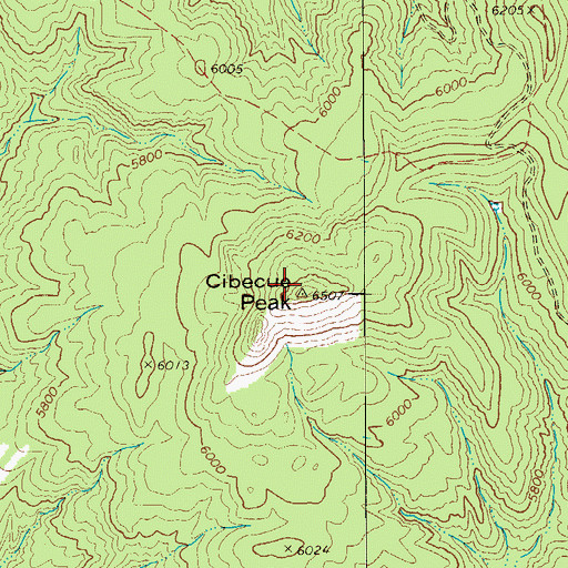 Topographic Map of Cibecue Peak, AZ