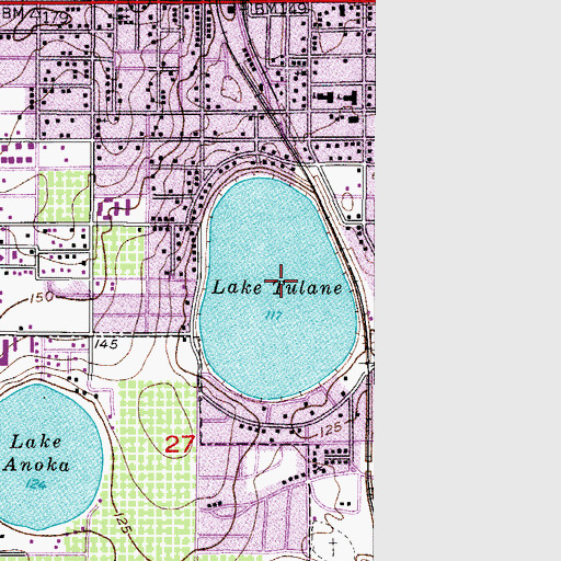 Topographic Map of Lake Tulane, FL