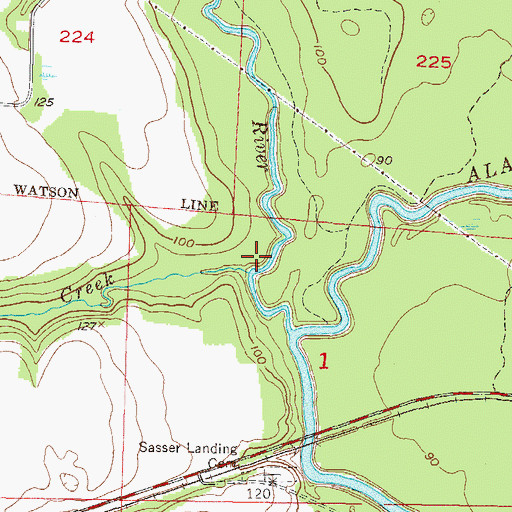 Topographic Map of Turket Creek, FL