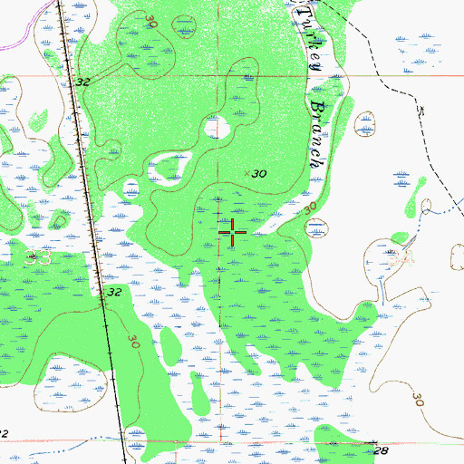 Topographic Map of Turkey Branch, FL