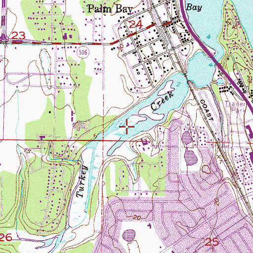 Topographic Map of Turkey Creek, FL