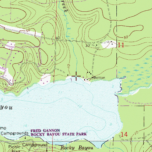 Topographic Map of Deer Moss Creek, FL