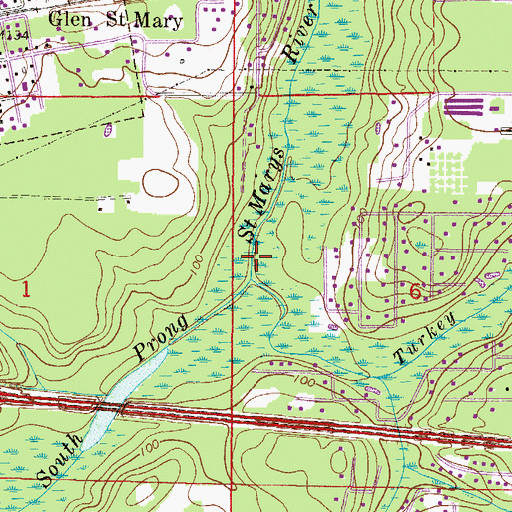 Topographic Map of Turkey Creek, FL