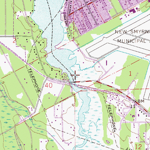 Topographic Map of Turnbull Creek, FL