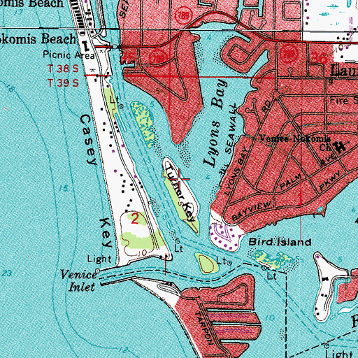 Topographic Map of Turner Key, FL