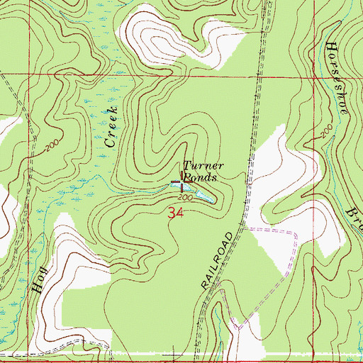 Topographic Map of Turner Ponds, FL