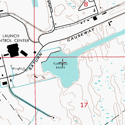 Topographic Map of Turning Basin, FL