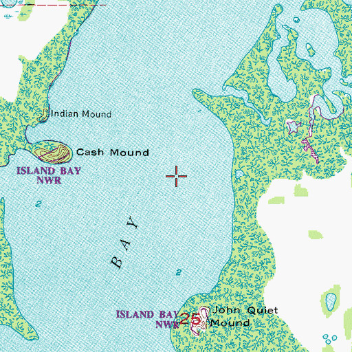 Topographic Map of Turtle Bay, FL