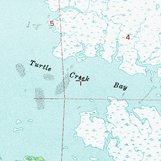 Topographic Map of Turtle Creek Bay, FL