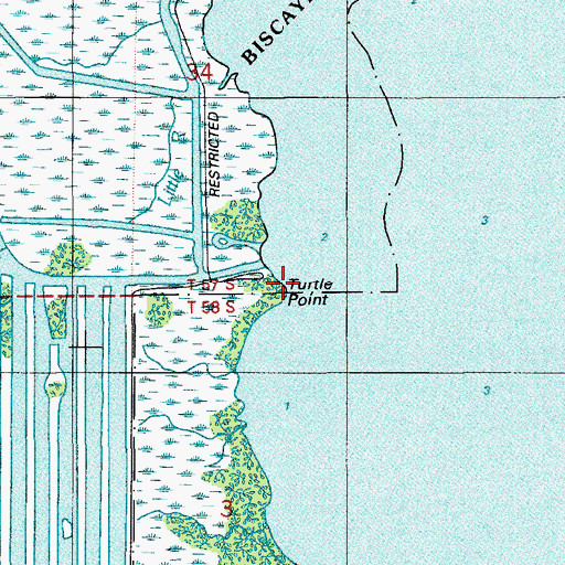 Topographic Map of Turtle Point, FL