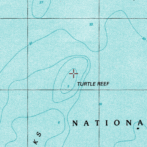 Topographic Map of Turtle Reef, FL