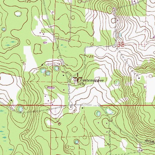Topographic Map of Tustenuggee United Methodist Church, FL