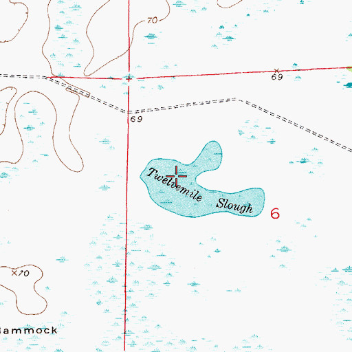 Topographic Map of Twelvemile Slough, FL