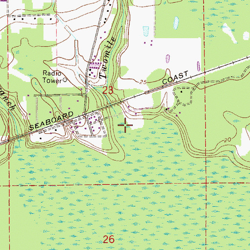 Topographic Map of Twomile Creek, FL