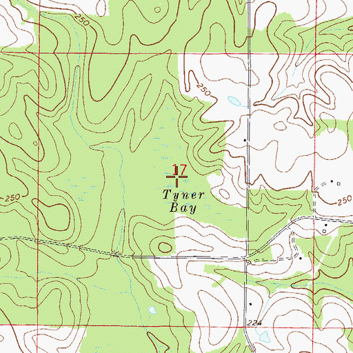 Topographic Map of Tyner Bay, FL