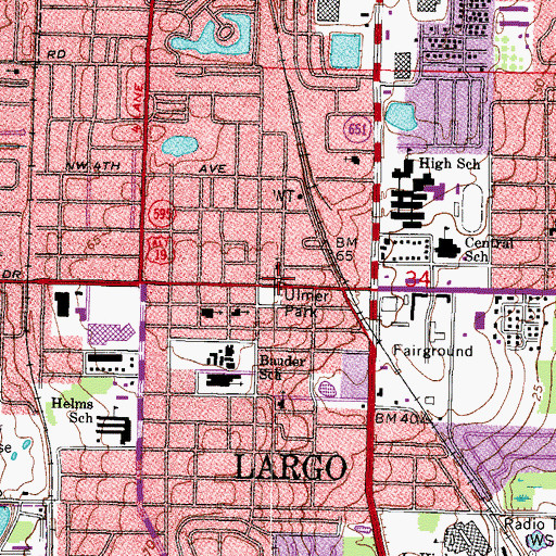 Topographic Map of Ulmer Park, FL