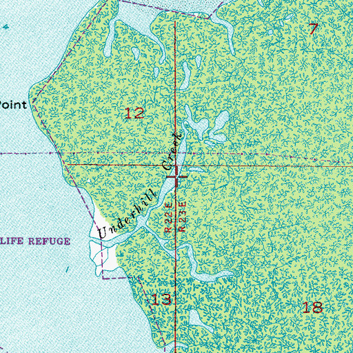 Topographic Map of Underhill Creek, FL