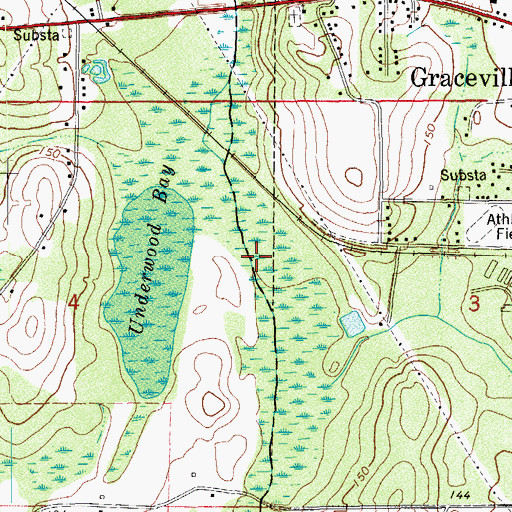 Topographic Map of Underwood Bay, FL