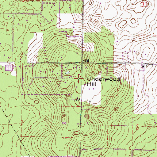 Topographic Map of Underwood Hill, FL