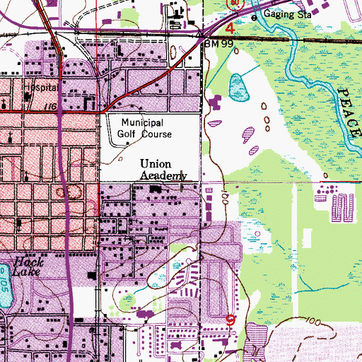 Topographic Map of Union Academy, FL