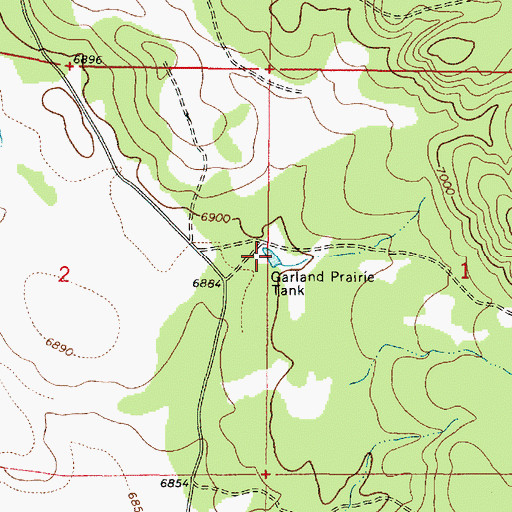 Topographic Map of Garland Prairie Tank, AZ