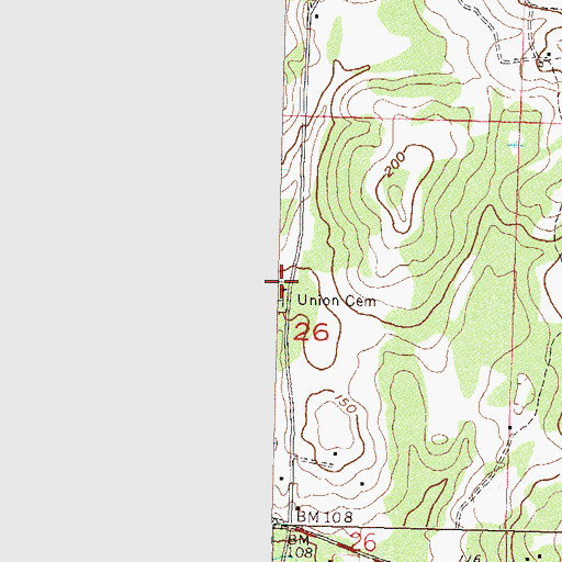 Topographic Map of Union Cemetery, FL