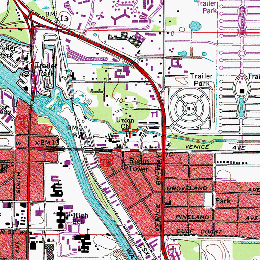 Topographic Map of Union Church, FL
