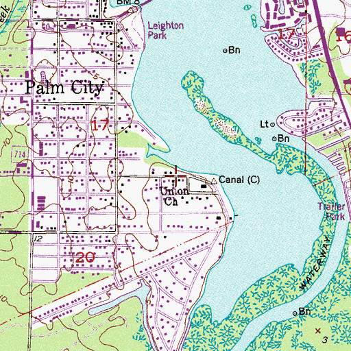 Topographic Map of Union Church, FL