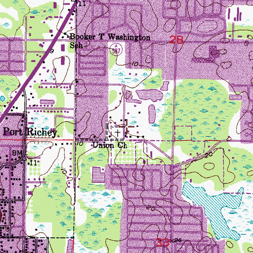 Topographic Map of Union Church, FL