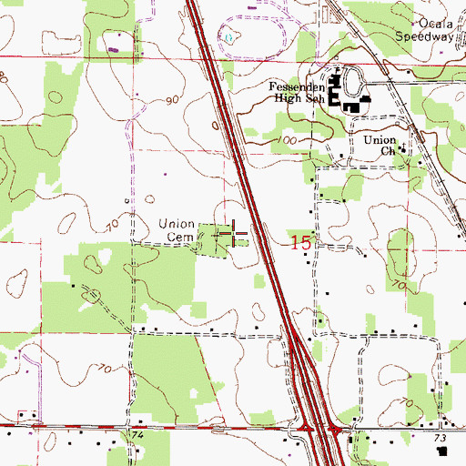 Topographic Map of Union Cemetery, FL