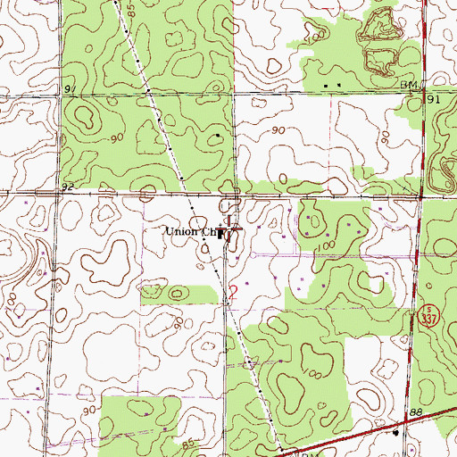 Topographic Map of Union Church, FL