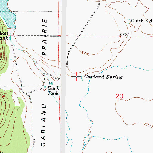 Topographic Map of Garland Spring, AZ
