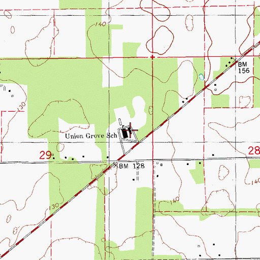 Topographic Map of Union Grove School, FL