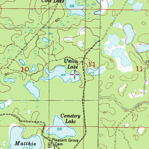 Topographic Map of Union Lake, FL