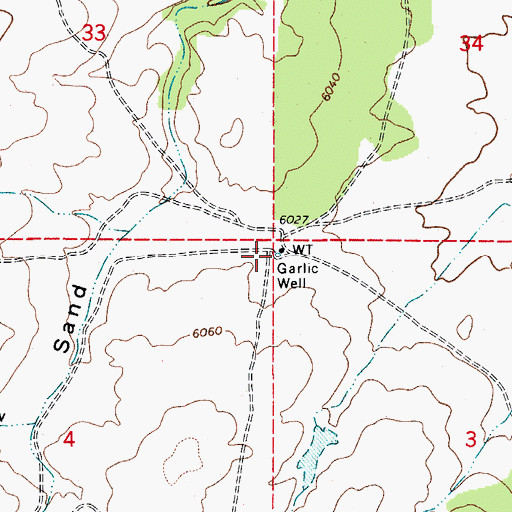 Topographic Map of Garlic Well, AZ