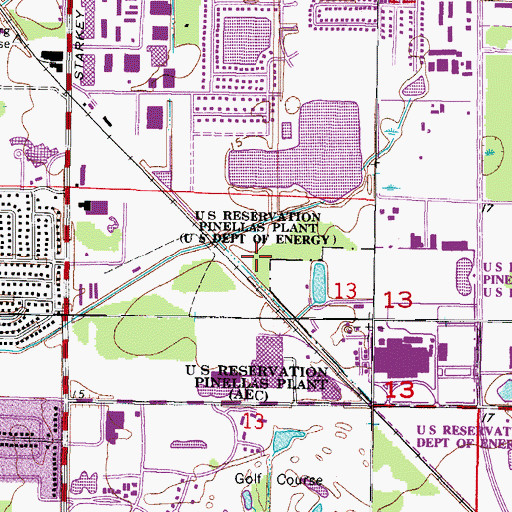 Topographic Map of United States Reservation Pinellas Plant, FL