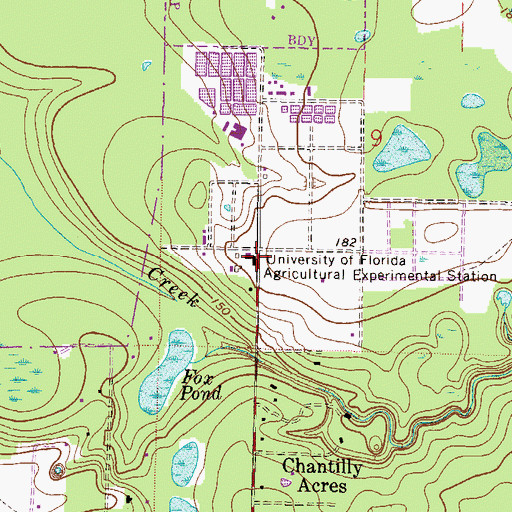 Topographic Map of University of Florida Agricultural Experimental Station, FL