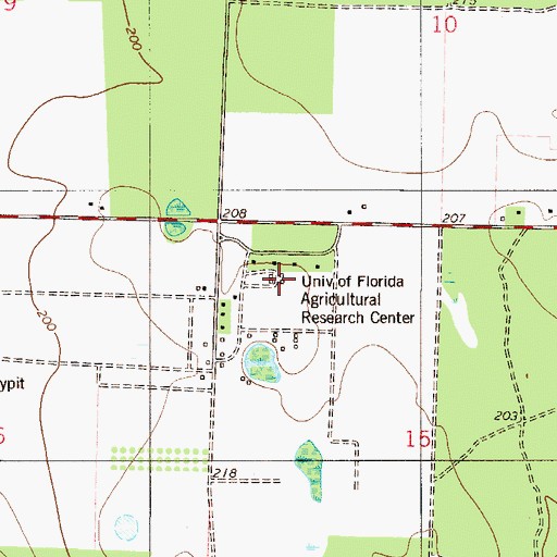 Topographic Map of University of Florida Agricultural Research Center, FL