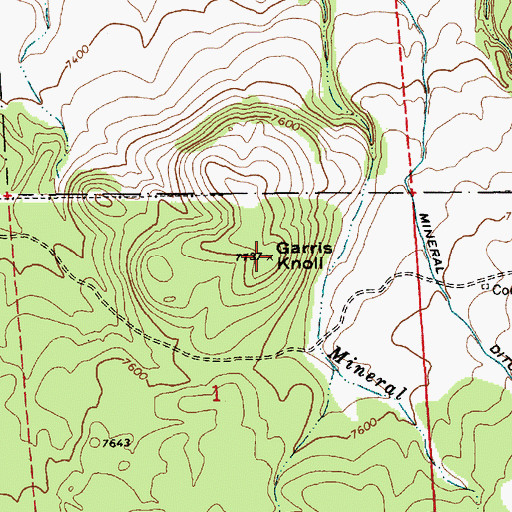 Topographic Map of Garris Knoll, AZ