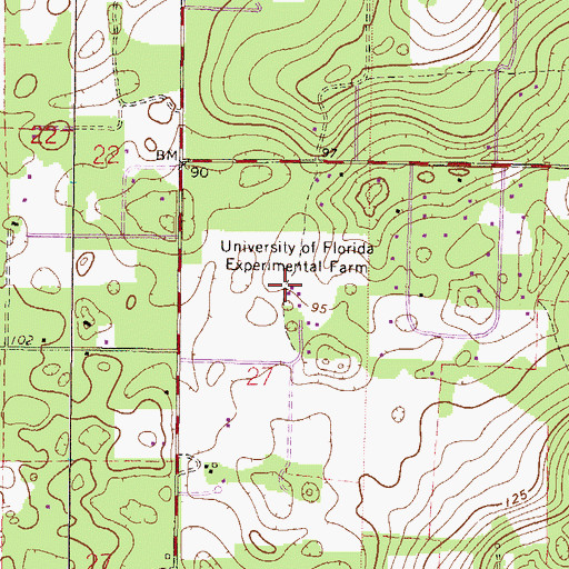 Topographic Map of University of Florida Experimental Farm, FL