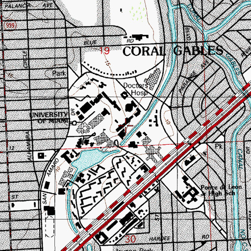 Topographic Map of University of Miami, FL