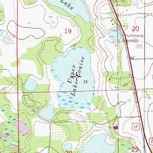Topographic Map of Upper Lake Louise, FL