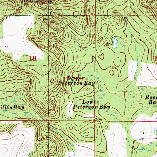 Topographic Map of Upper Peterson Bay, FL