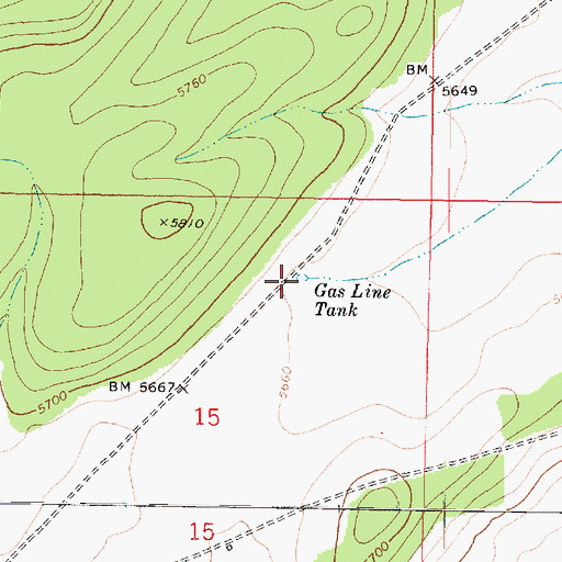 Topographic Map of Gas Line Tank, AZ