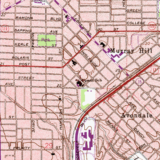 Topographic Map of Ruth N Upson Elementary School, FL